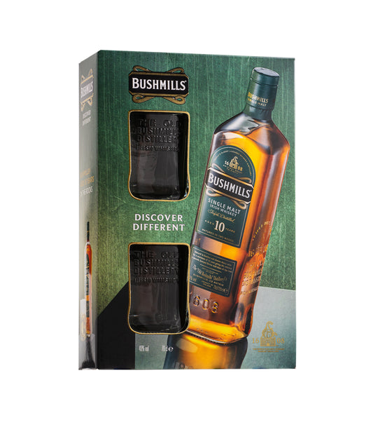 Bushmills 10 Year Old Irish Whiskey Gift Set with Glass – 70cl, 40%
