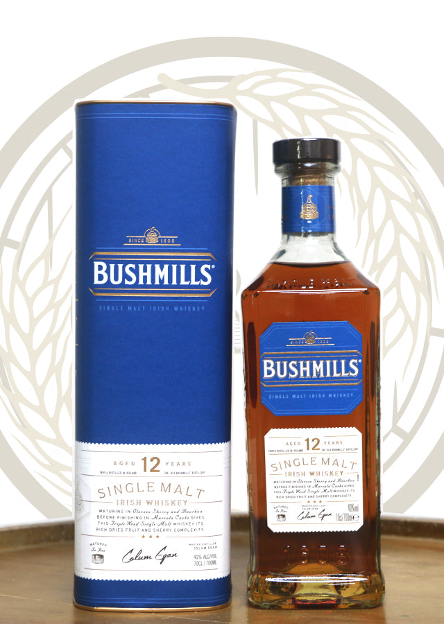 Bushmills 12 Year Old Single Malt Irish Whiskey 700ml | Smooth Aged Irish Whiskey