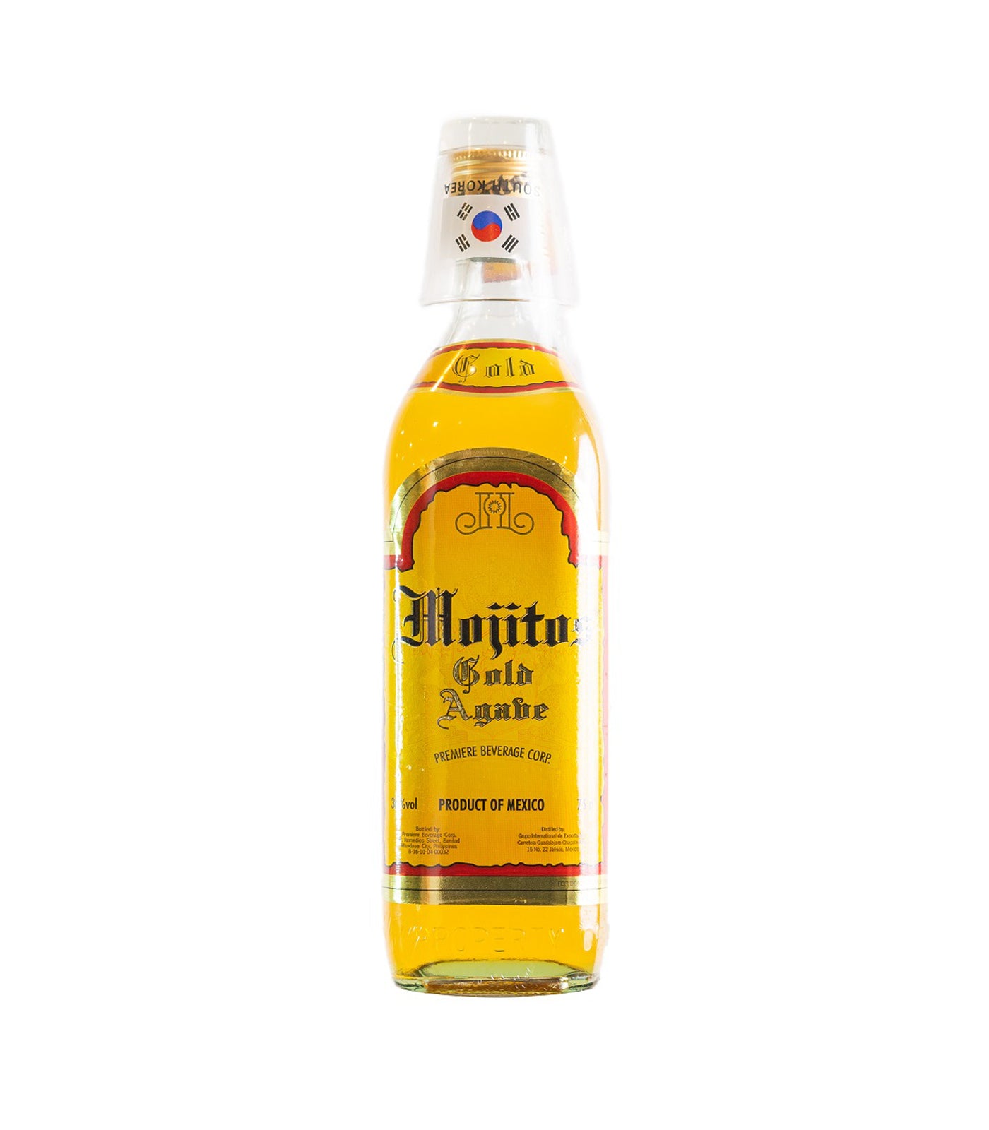 Mojitos Gold Agave Tequila w/ shot glass 750ml.