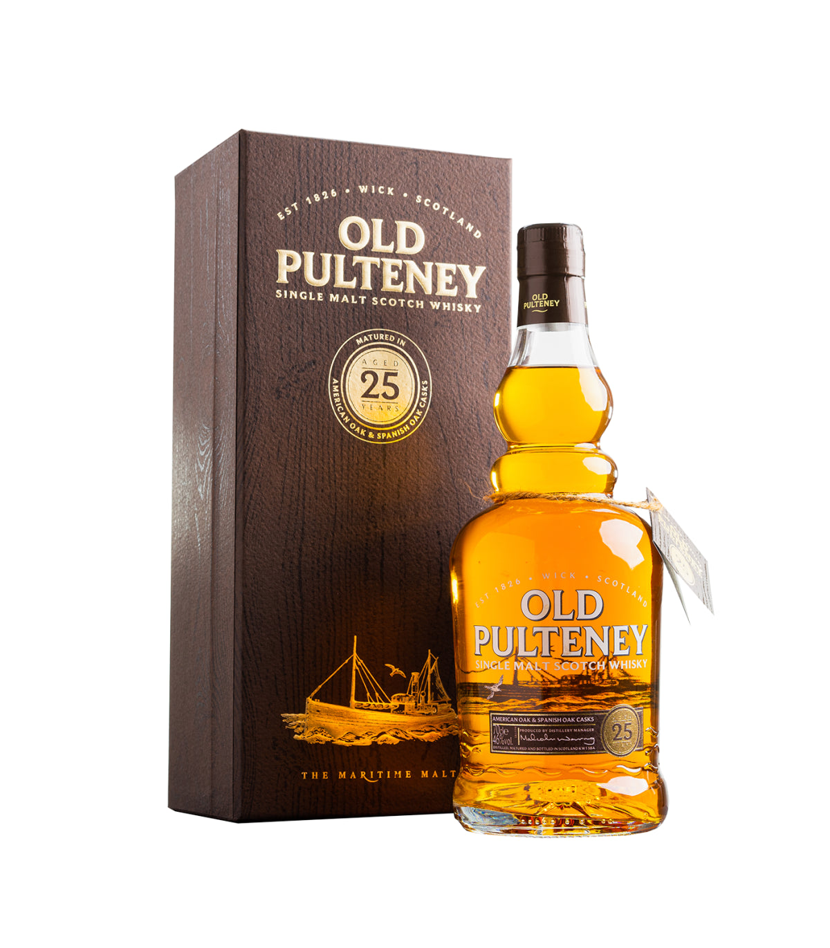 Old Pulteney 25 Year Old Single Malt Scotch Whisky 70cl (46%) – Premium Highland Whisky