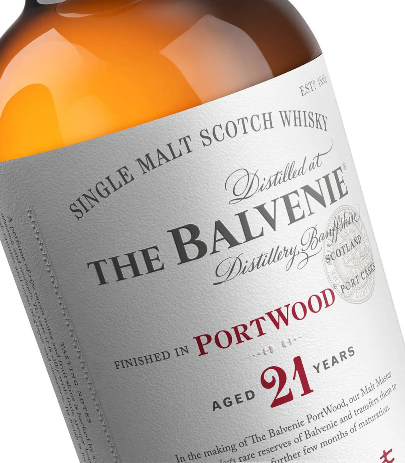 The Balvenie 21 Year Old PortWood Single Malt Scotch Whisky 700ml | Rich, Elegant & Complex Finish