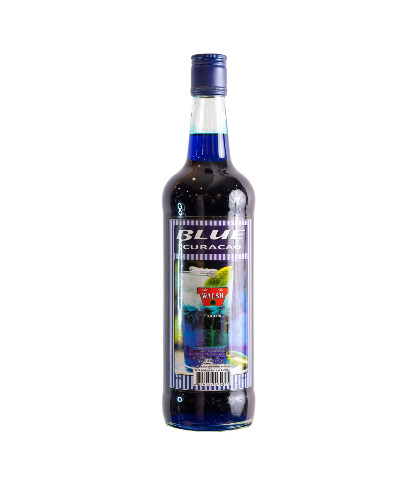 Walsh Blue Curacao Liqueur 750ml.