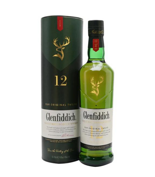 Glenfiddich 12 Year Old Single Malt Scotch Whisky 700ml – Premium Speyside Scotch