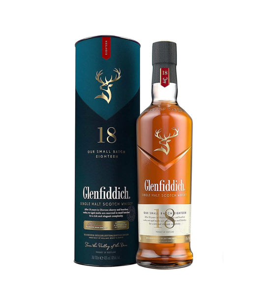 Glenfiddich 18 Year Old Single Malt Scotch Whisky 70cl | Rich & Elegant Speyside Whisky