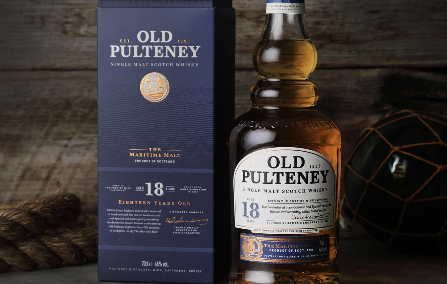 Old Pulteney 18 Year Old Single Malt Scotch Whisky 70cl (46%)