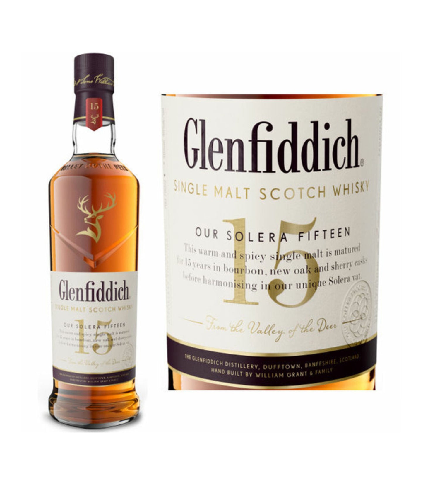 Glenfiddich 15 Year Old Single Malt Scotch Whisky (70cl; 40%)
